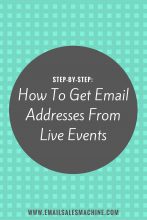 how to get email addresses from live events